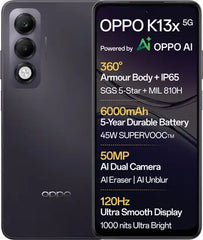 OPPO K13x 5G 6000mAh and 45W SUPERVOOC Charger & AI