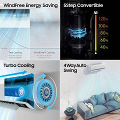 SAMSUNG Convertible 5-in-1 Cooling 2023 Model 1.5 Ton 3 Star Split Inverter Wind Free AC with Wi-fi Connect