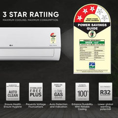 LG AI Convertible 6-in-1 Cooling 2023 Model 3 Star Split AI Dual Inverter 2 Way Swing, HD Filter with Anti-Virus Protection AC